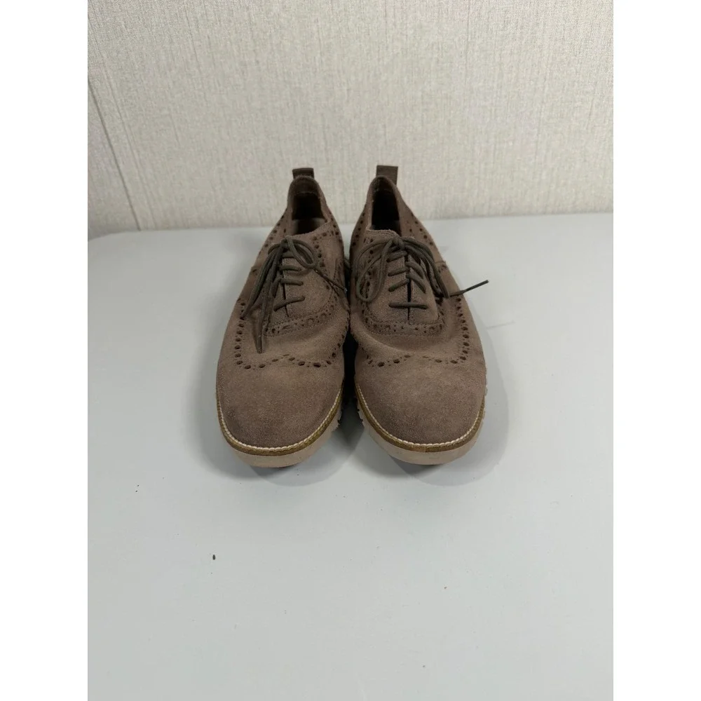 Cole Haan Zerogrand Wingtip Oxford Brown Suede Shoes C26225 Mens 8 M